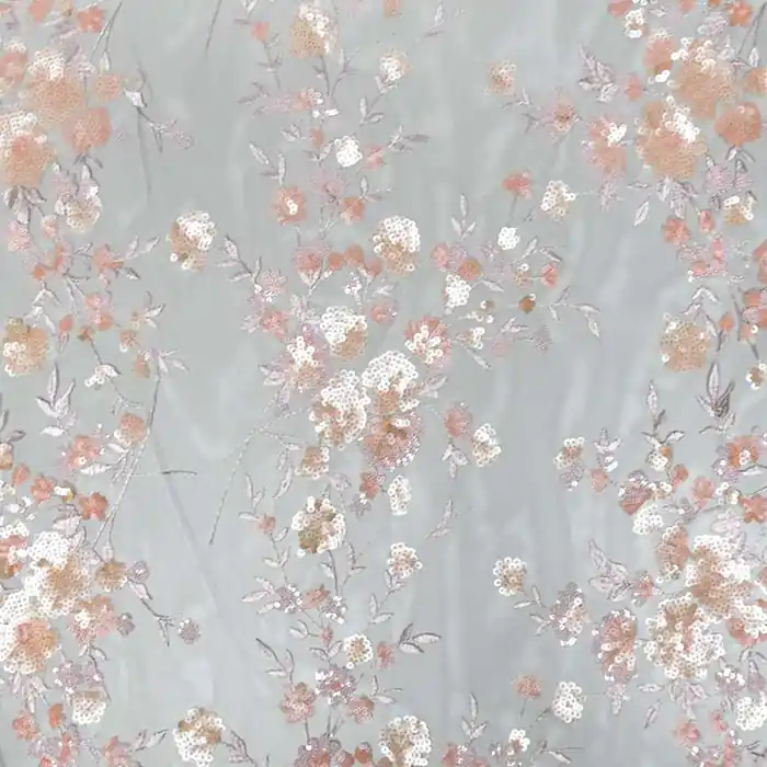 Spitze mit Glittern, floral, 28071-001 Schnäppchen