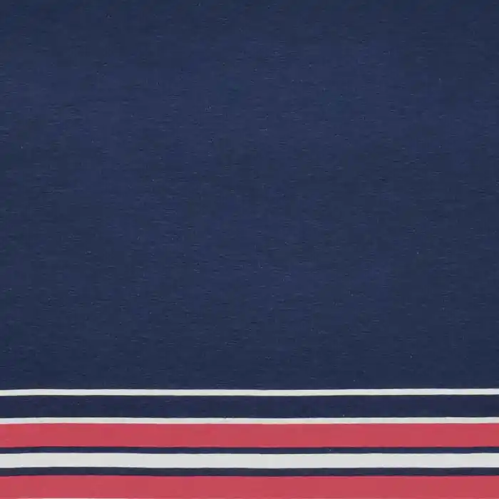 Jersey, Baumwolle, Streifen, 28022-13,blau-rot Solange Der Vorrat Reicht