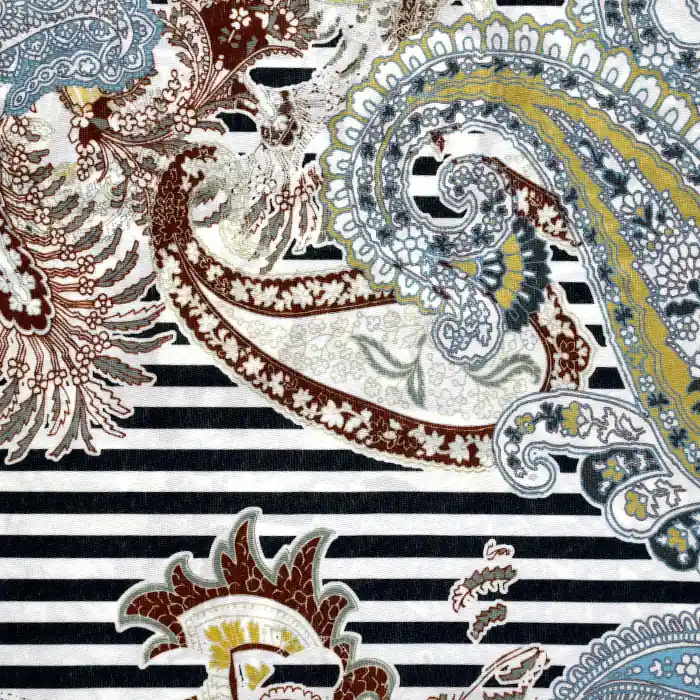 Jersey, Viskose, Filament, Ornament, 25809-09, braun Im Trend