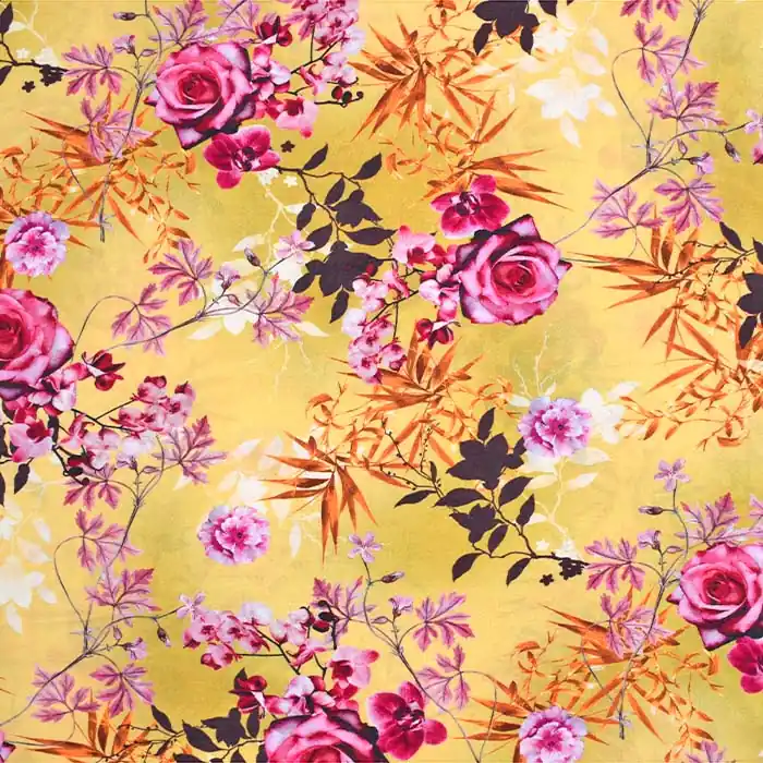 Gewebe, Viskose, floral, 26615-03 Versand Am Gleichen Tag