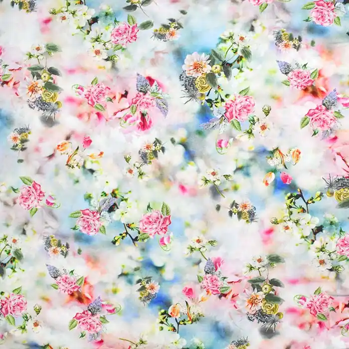 Gewebe, Viskose, floral, 26615-05 Geld-Zurück-Garantie