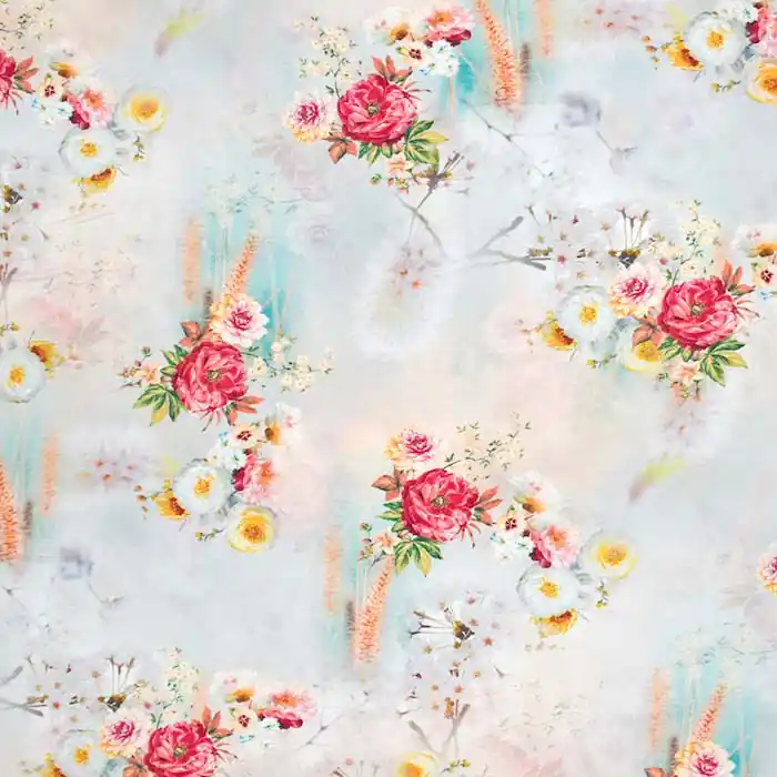 Direkt Vom Hersteller Gewebe, Viskose, floral, 26615-07