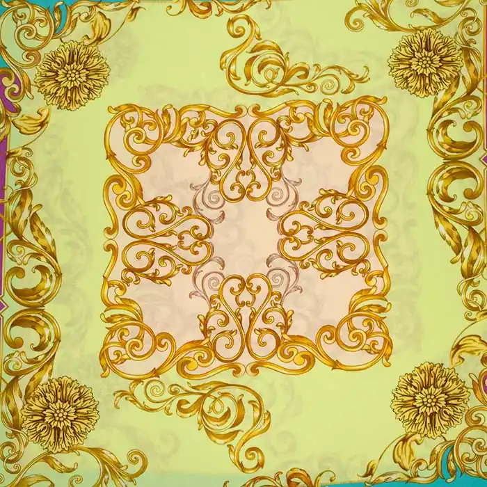 Gewebe, Viskose, Ornament, 25894-9, grün-rosa Jetzt Zugreifen