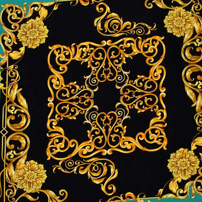 Gewebe, Viskose, Ornament, 25894-93, schwarz Markenware