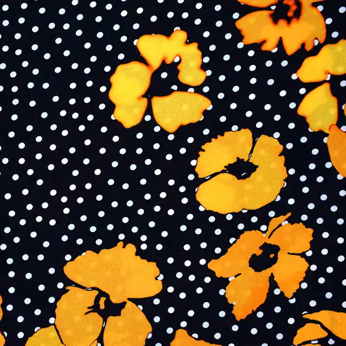 Geld-Zurück-Garantie Gewebe, Viskose, floral, 25894-120, schwarz