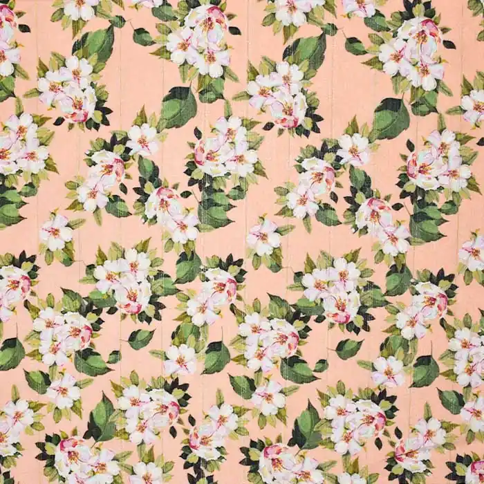 Gewebe, Viskose, floral, 26833-18, aprikose Heute Kaufen