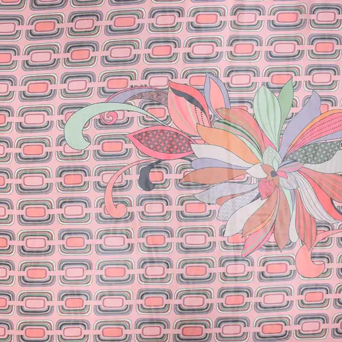 Chiffon, Polyester, floral, 26837-18, koralle Weltweiter Versand