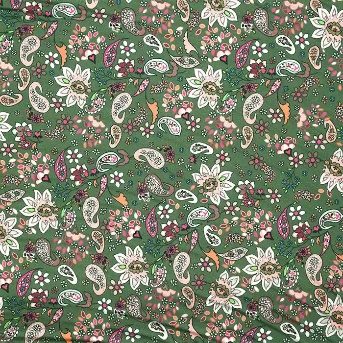 Highlight Satin, Polyester, floral, 26218-001, grün