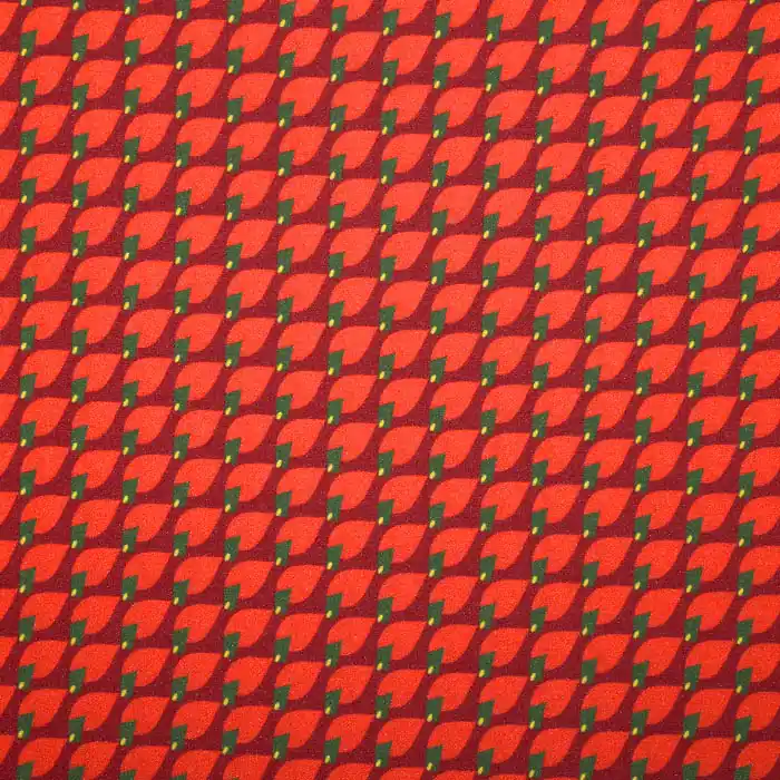 Satin, Polyester, geometrisch, 26218-006, rot Premium