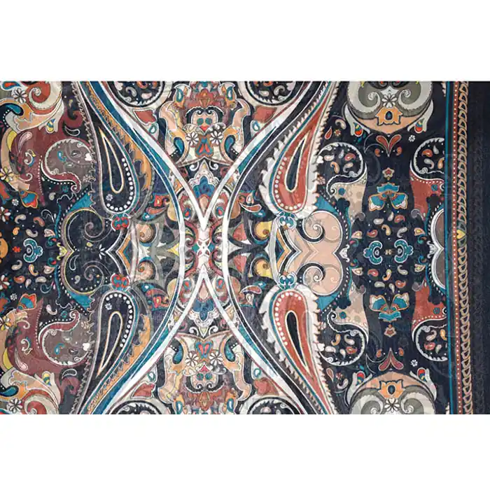 Garantierte Lieferung Gewebe, Viskose, Chiffon, Ornament, 25992-1, schwarz