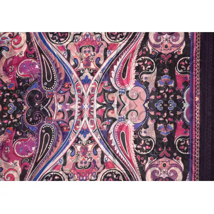 Gewebe, Viskose, Chiffon, Ornament, 25992-9, violett Geprüft