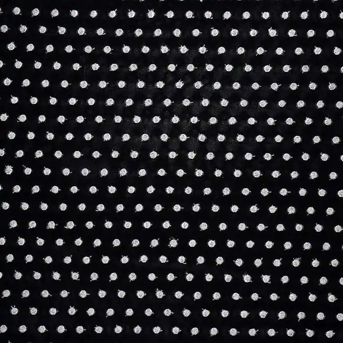 Kostenloser Versand Gewebe, Viskose, Stickarbeit, Punkte, 25798-01, schwarz