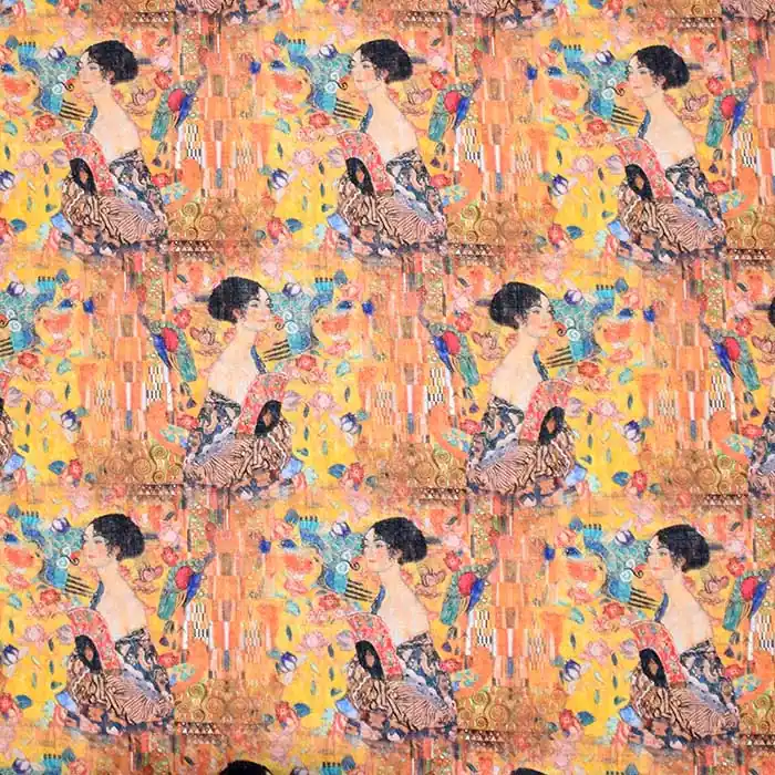 Finale Aktion Leinen, Viskose, digital, Gesichter, 27846-08