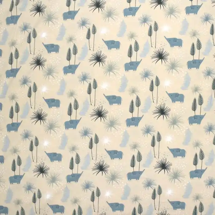 Aktuell Jersey, Baumwolle, Tiere, 27937-052, gelb-beige