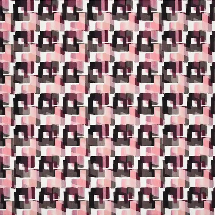 Schneller Versand Satin, Baumwolle, Viskose, geometrisch, 22674-1, rosa