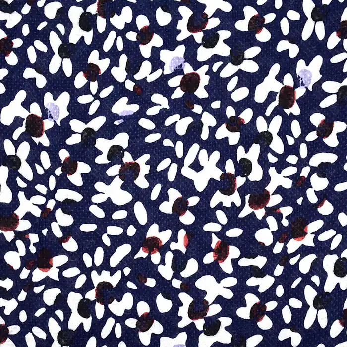Gewebe, Viskose, floral, 25835-37, dunkelblau Knallerangebot
