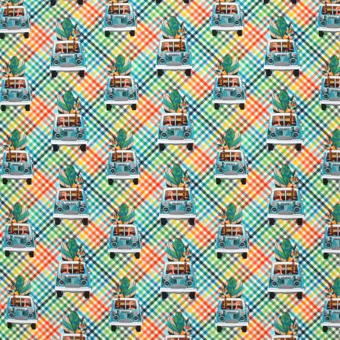 Jersey, Baumwolle, digital, retro, 27844 Premium