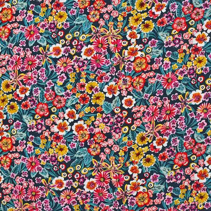 Gewebe, Viskose, floral, 27745-03 Bestpreis