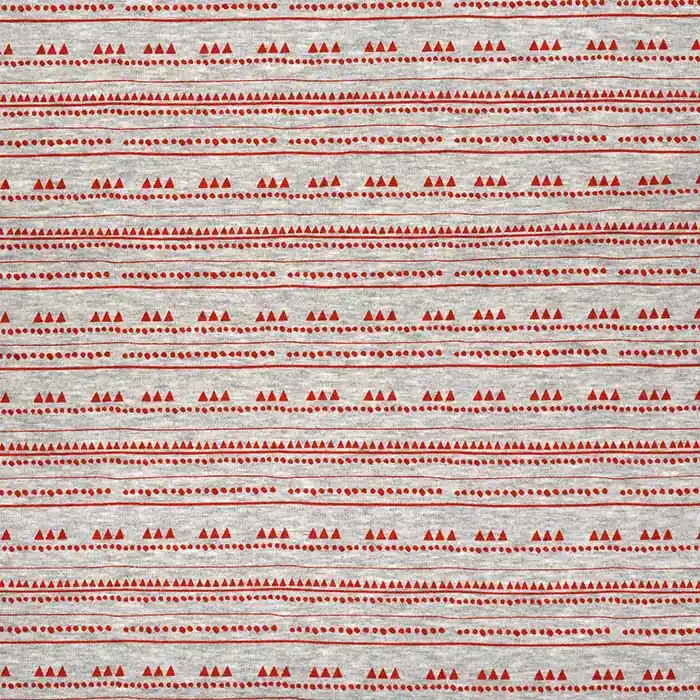 Expressversand Sweatshirtstoff, flauschig, geometrisch, 21729-004, rot