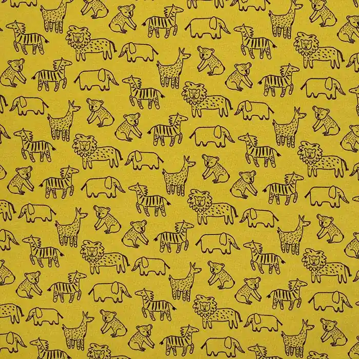 Angebot Sweatshirtstoff, flauschig, Tiere, 23424-016, ocker