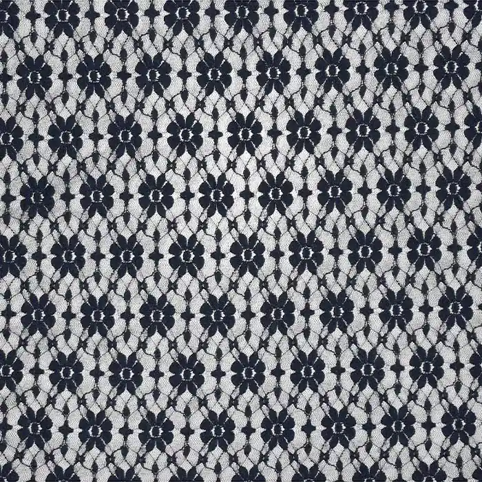 Spitze, elastisch, floral, 26771-846, dunkelblau Neue Ware