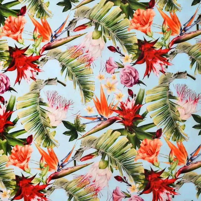 Hochwertig Jersey, Polyester, floral, 27227-08