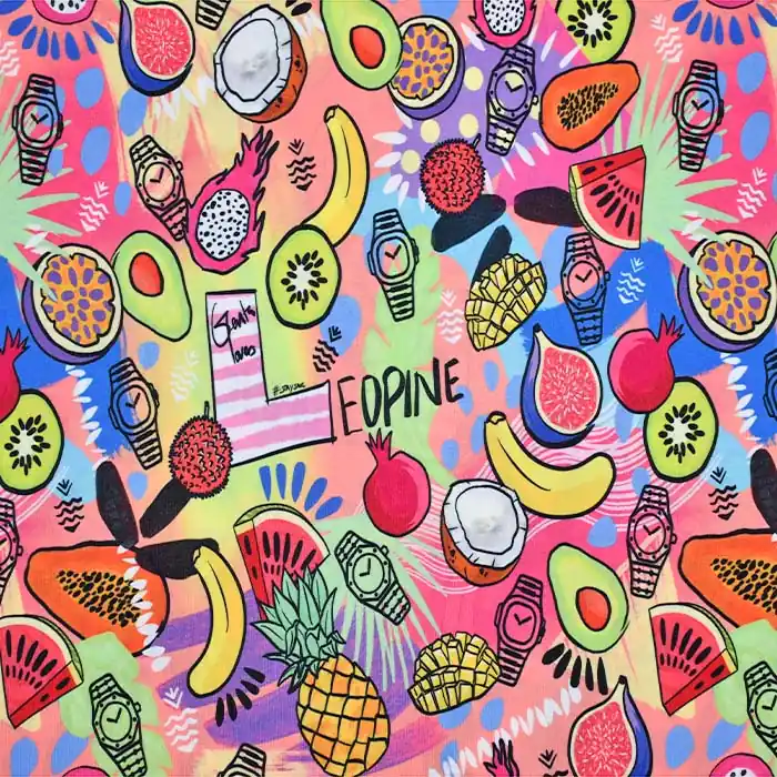 Jersey, Polyester, Obst, 27227-11 Sonderangebot