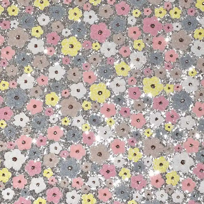 Pailletten auf Netz, floral, 26918-207, rosa Sichere Zahlung