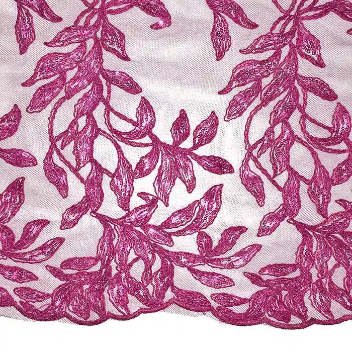 Knallerangebot Spitze mit Pailletten, pflanzlich, 27001-02, rosa