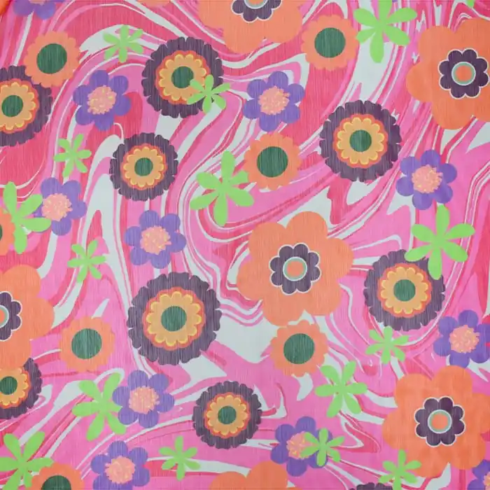 Preis Gesenkt Chiffon, Polyester, floral, 26846-13, rosa