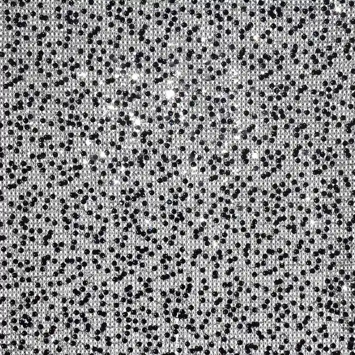 Solange Der Vorrat Reicht Pailletten auf Netz, 26649-069, schwarz-silbern