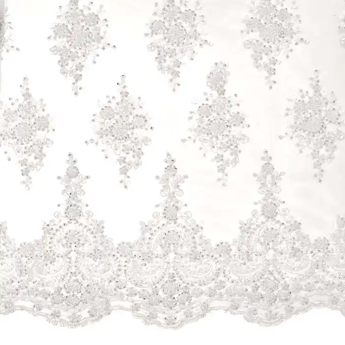 Spitze mit Pailletten, Ornament, 26657-010, sahne Mega-Angebot