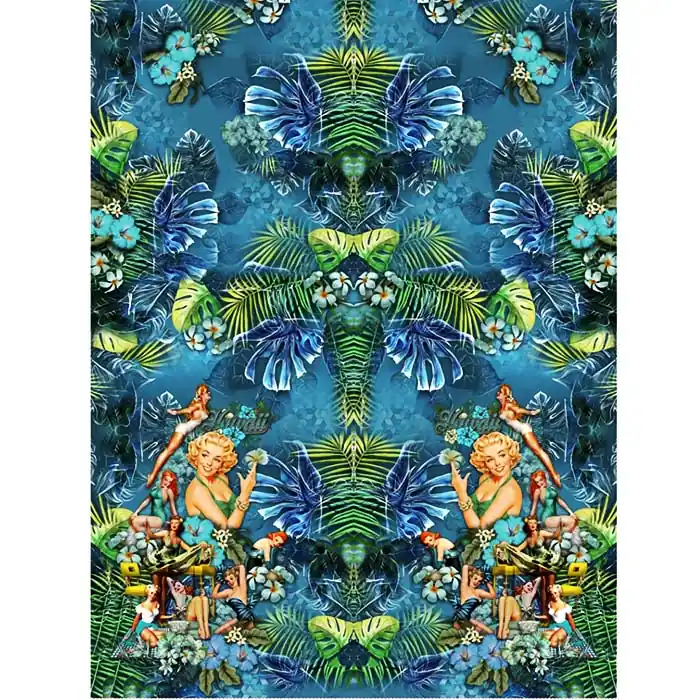 Neue Ware Jersey, Baumwolle, digital, tropisch, 26616