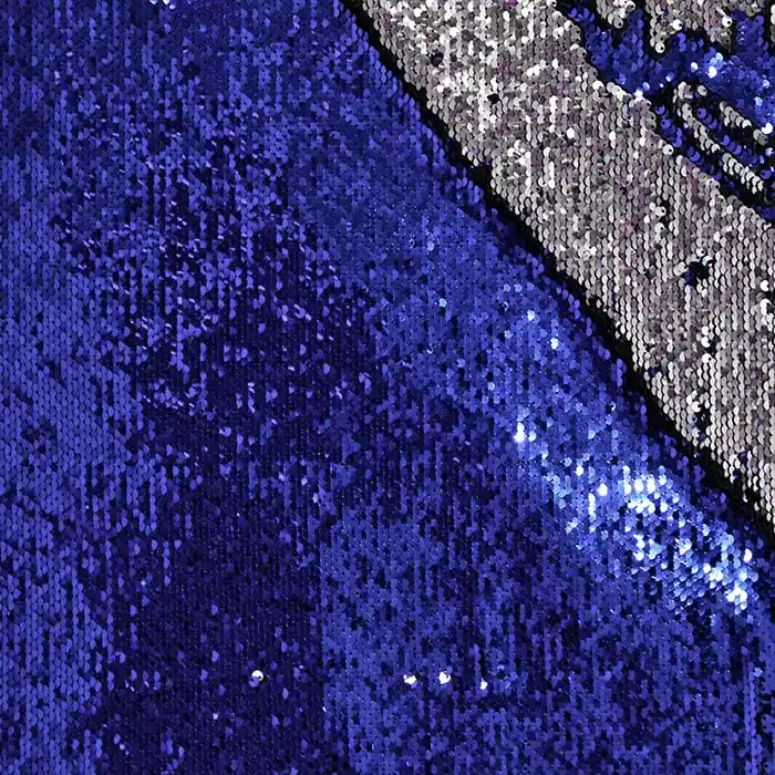 Letzte Chance Pailletten, Jersey, 26646-008, blau-silbern