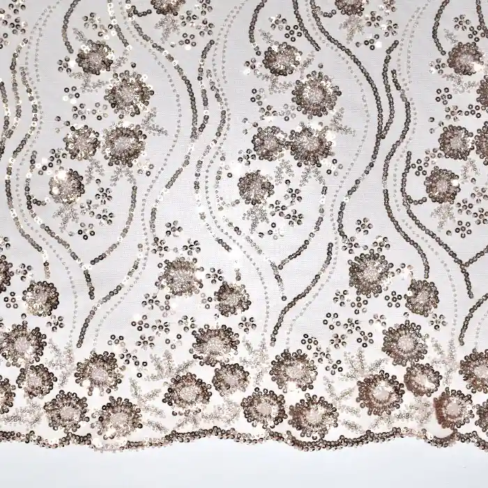 Spitze mit Pailletten, floral, 26290-207, rosa Neue Kollektion