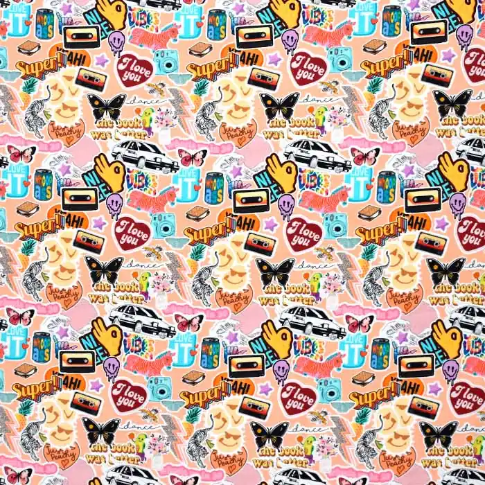 Jersey, Baumwolle, digital, retro, 26627-330 Gleich Bestellen