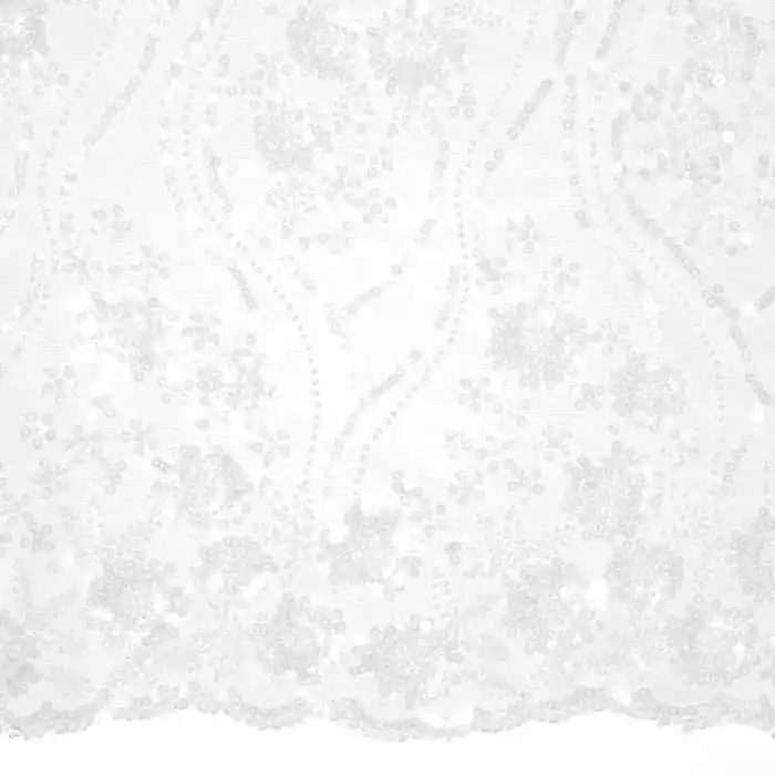 Rabatt Spitze mit Pailletten, floral, 26290-010, weiß