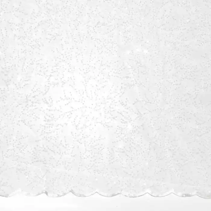 Spitze mit Pailletten, pflanzlich, 26289-010, weiß Direktkauf