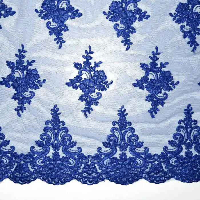 Spitze, dehnbar, floral, 26093-394, blau Markenprodukt