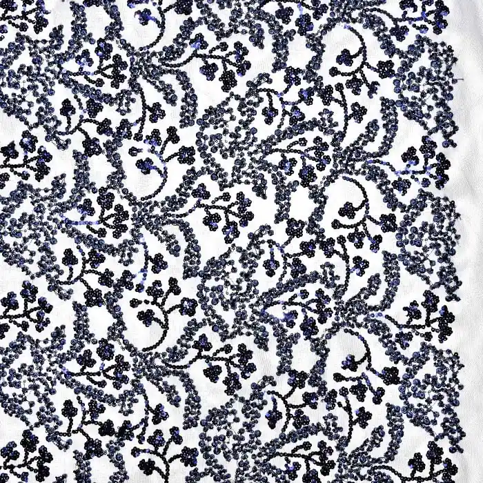 Bestseller Spitze, dehnbar, floral, 25009-002, dunkelblau