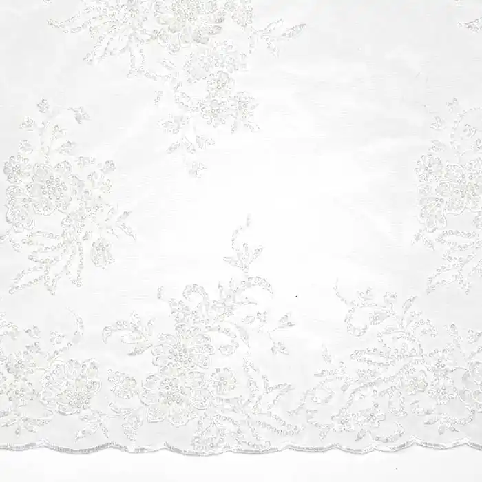 Spitze mit Pailletten, floral, 26292-010, weiß Limited Edition