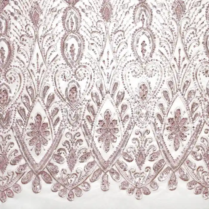 Spitze mit Pailletten, floral, 26212-688, rosa Preiswert