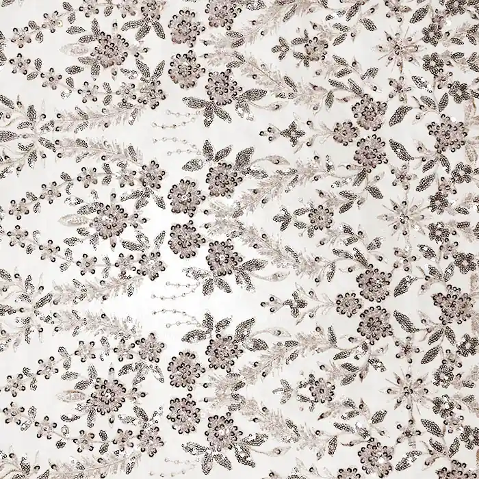 Knallerangebot Spitze mit Pailletten, floral, 26213-300, beige