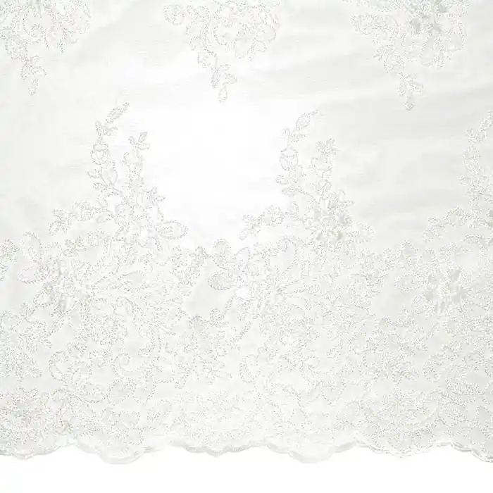 Schneller Versand Spitze mit Pailletten, floral, 26198-010, sahne