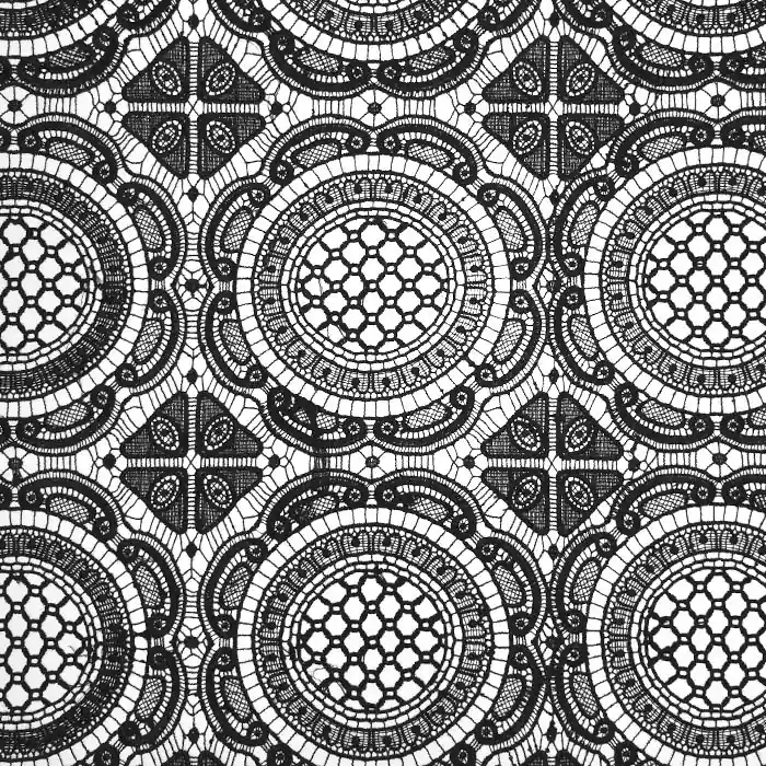 Knallerangebot Spitze, Baumwolle, geometrisch, 26182-01, schwarz