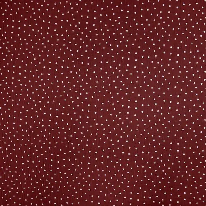 Musselin, doppelt, Punkte, 19032-037, bordeaux Ausverkauf