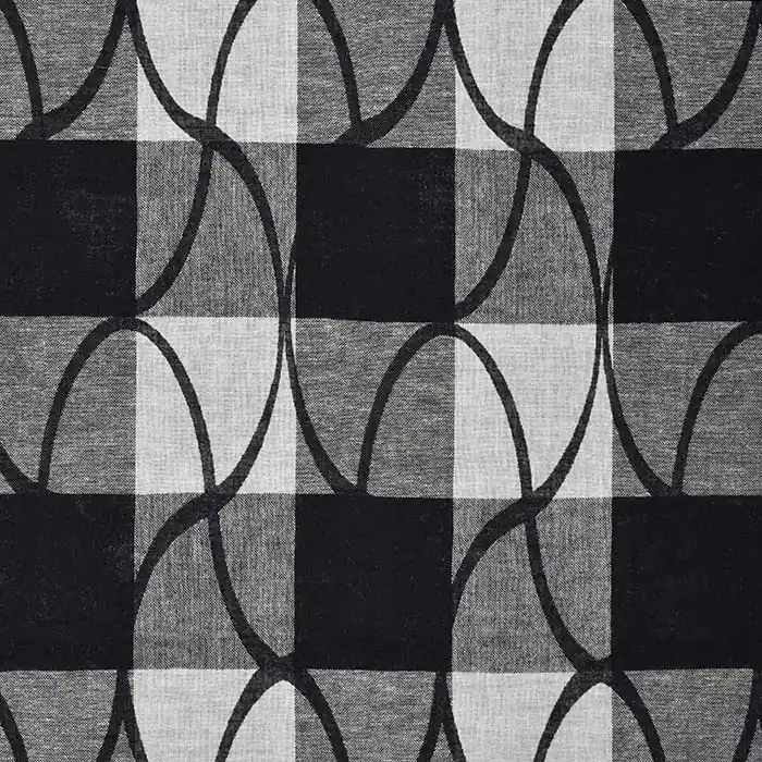 Jacquard, Karo, 23520, schwarz-weiß Kostenloser Rückversand