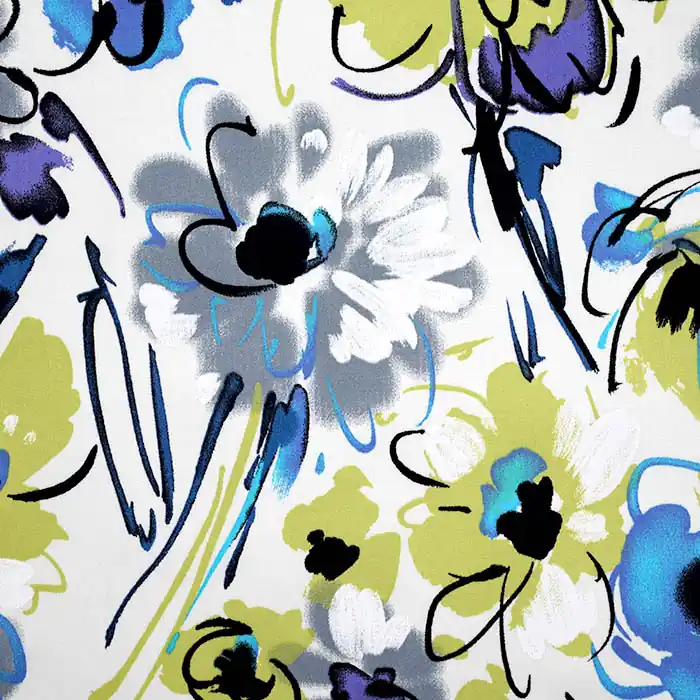 Billig Satin, Baumwolle, floral, 25802-26, grün