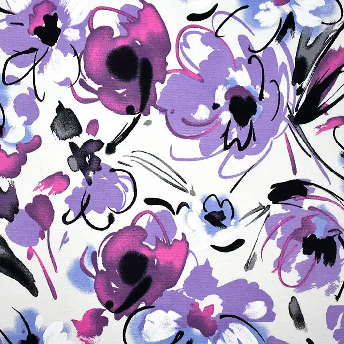 Satin, Baumwolle, floral,, 25802-29, violett Begrenztes Angebot
