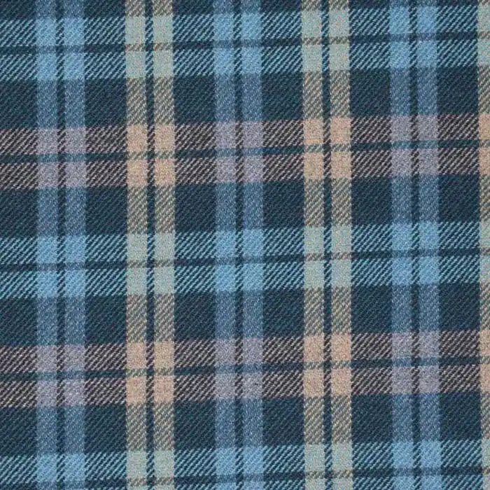Wolle für Mäntel, Karo, 25252-02, blau Echt